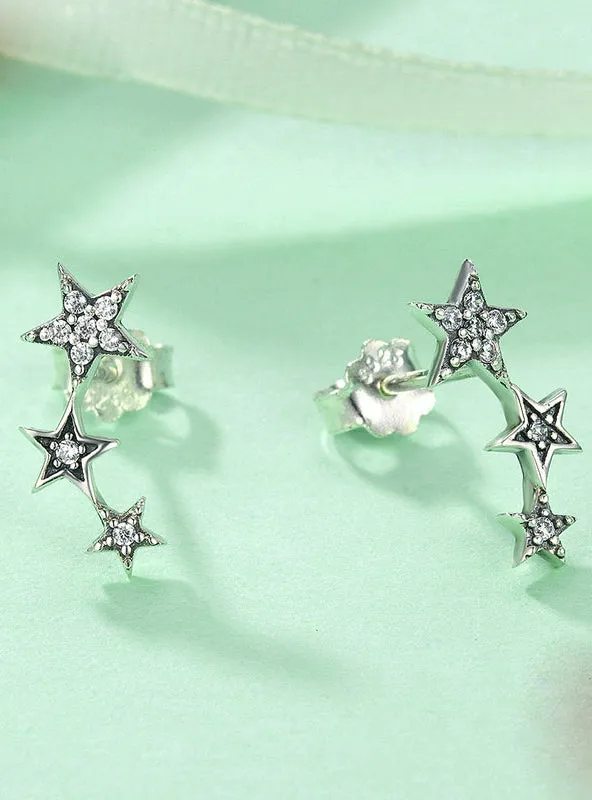 925 Sterling Silver Sparkling Stackable Star
