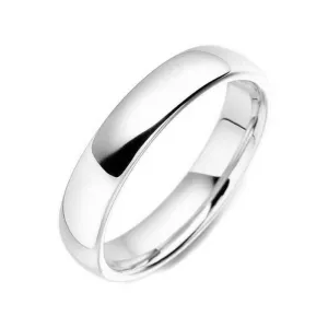 9ct White Gold Classic Court Shaped Medium Gauge Wedding Ring 3.5mm