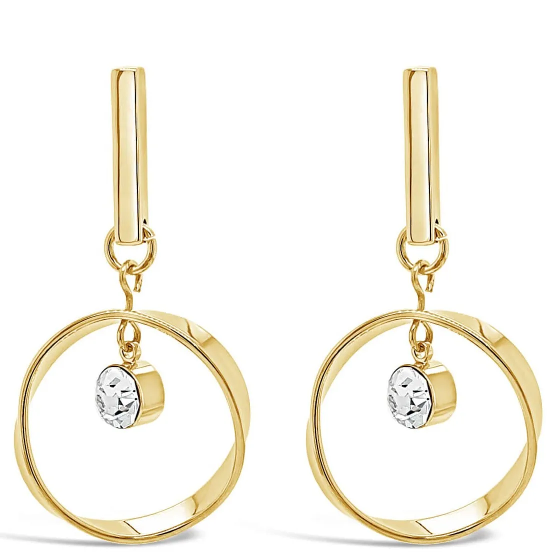 Absolute Gold & Crystal Bar Drop Earrings