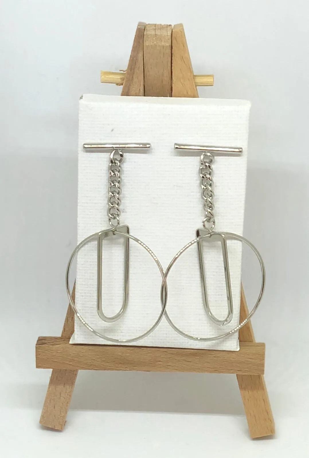 Abstract Circle Bar Earrings