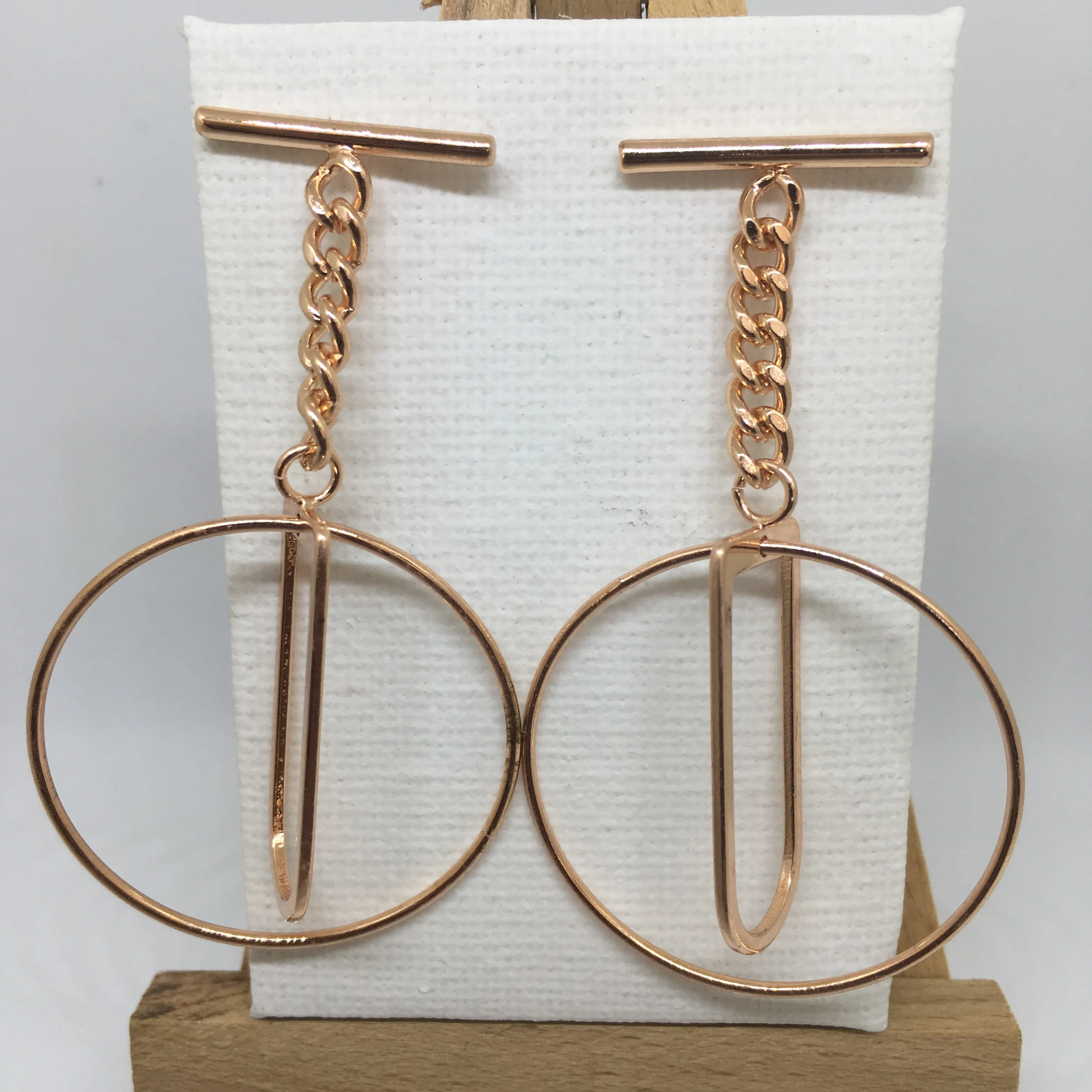 Abstract Circle Bar Earrings