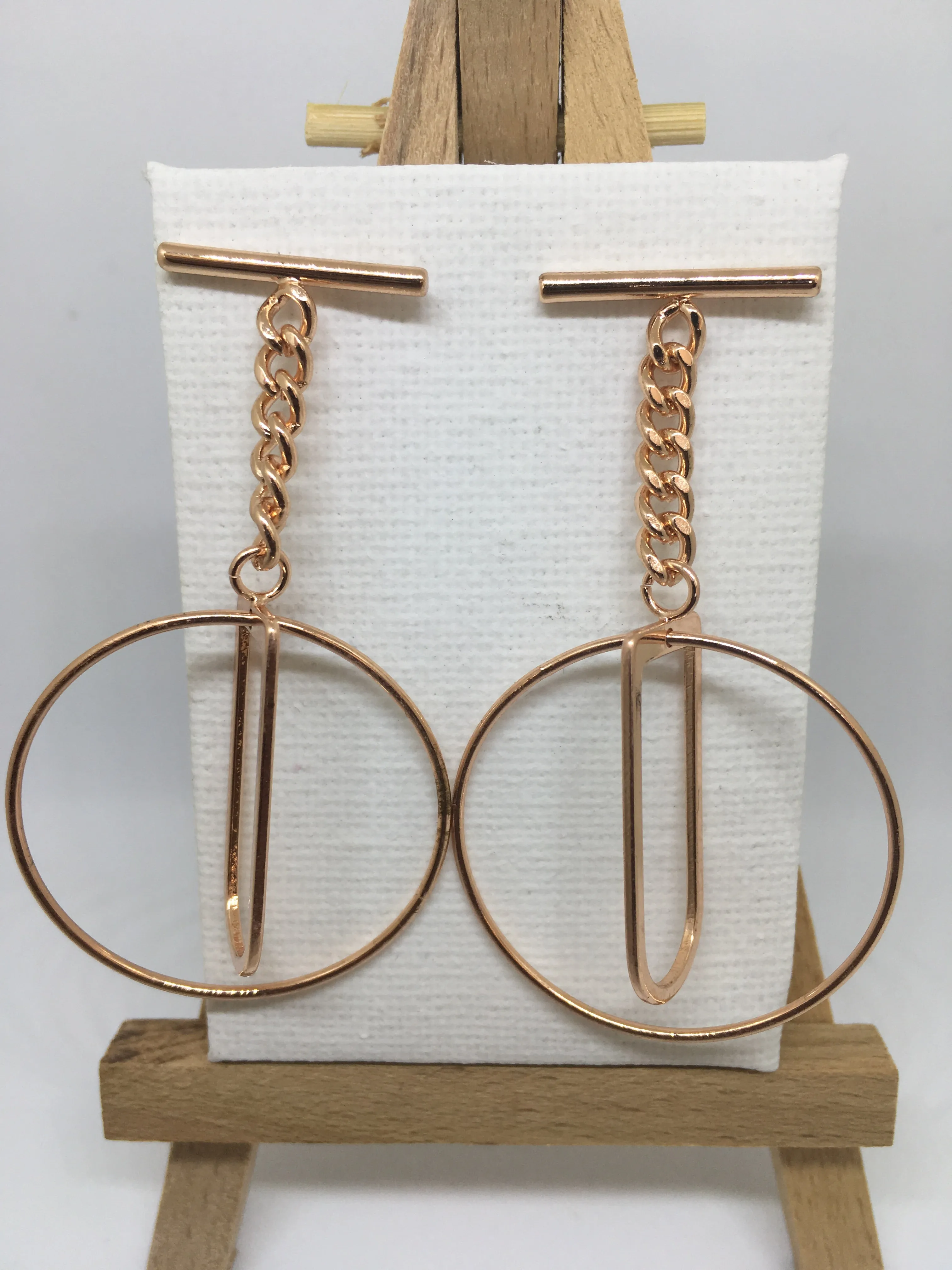 Abstract Circle Bar Earrings