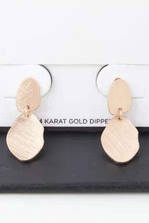 Abstract Double Engraved Drop Earrings