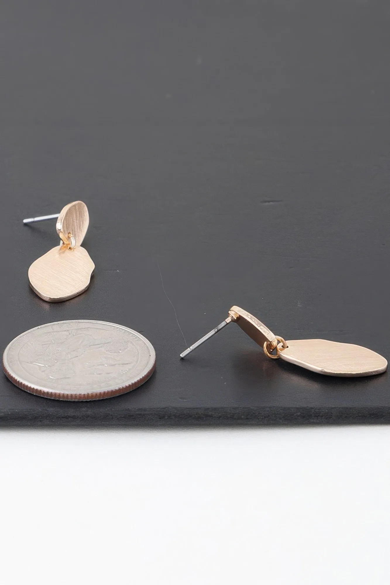 Abstract Double Engraved Drop Earrings