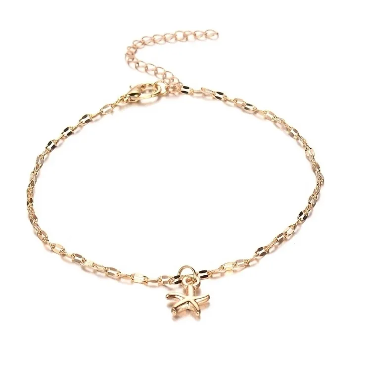Alloy plating starfish anklet