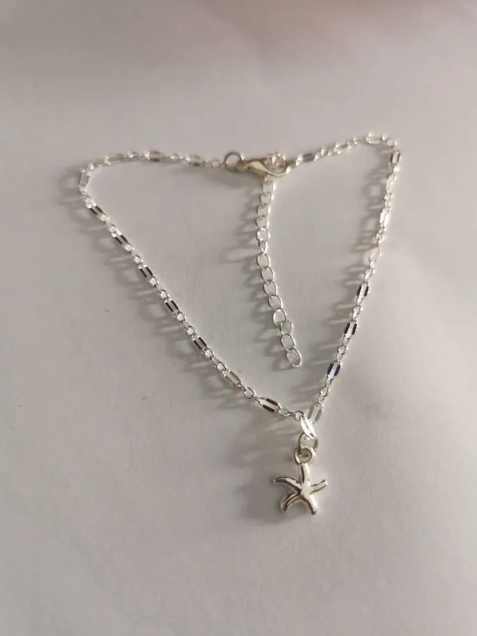 Alloy plating starfish anklet