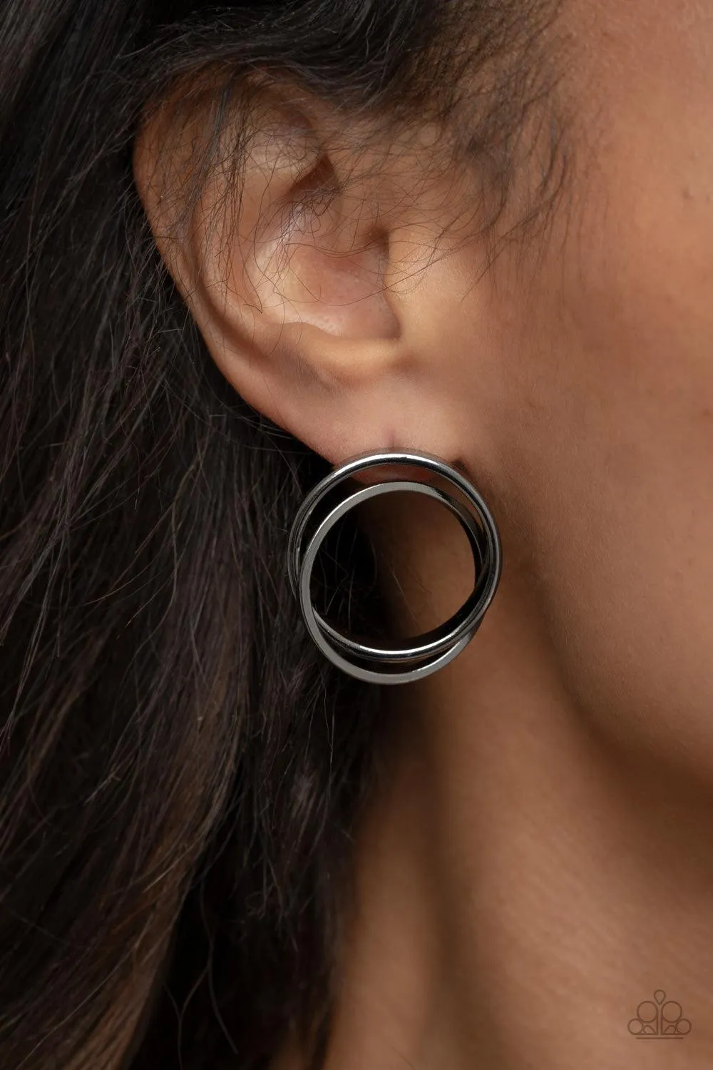 Always In The Loop - Black Earring-Paparazzi