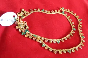 Anklet Payal 3108 Golden Anklet Indian Designer Payal Shieno Sarees