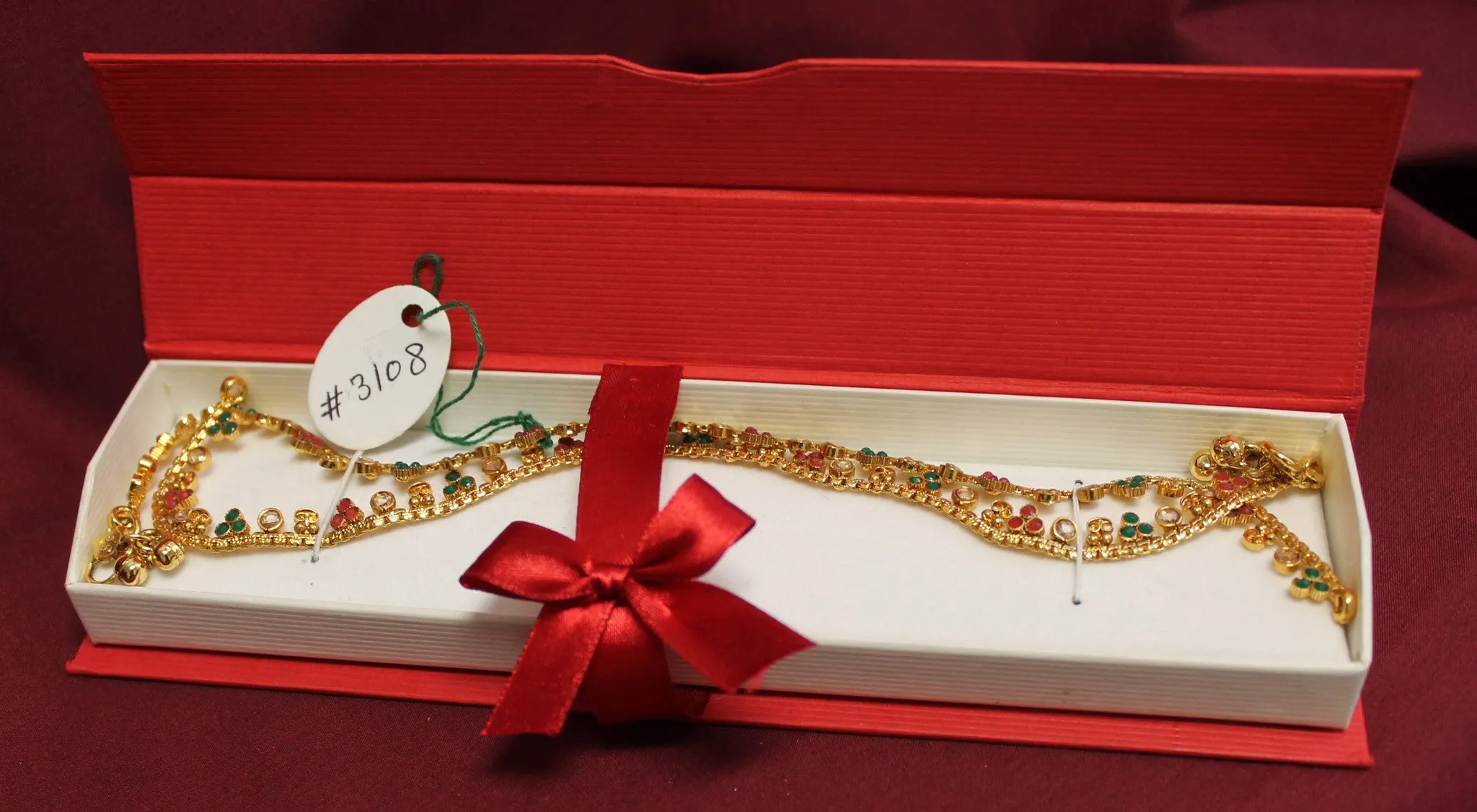 Anklet Payal 3108 Golden Anklet Indian Designer Payal Shieno Sarees