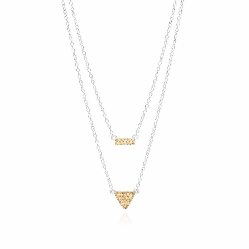 Anna Beck Reversible Petite Bar and Triangle	Double Necklace, 16-18"