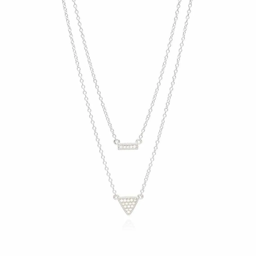 Anna Beck Reversible Petite Bar and Triangle	Double Necklace, 16-18"
