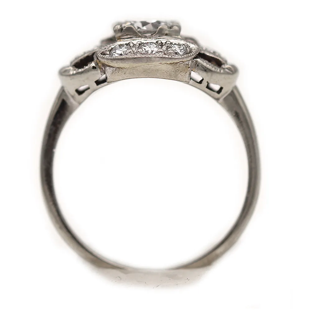 Art Deco 1.16 CTW Old European Cut Diamond Vintage Engagement Ring GIA E/SI1