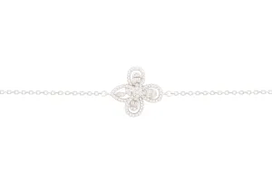 Asfour Chain Bracelet With Flower Design In 925 Sterling Silver BR0520