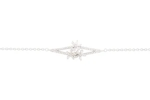 Asfour Chain Bracelet With Flowers Design In 925 Sterling Silver BR0504