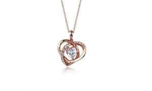 Austrian Crystal Twisted Heart Necklace Pendant