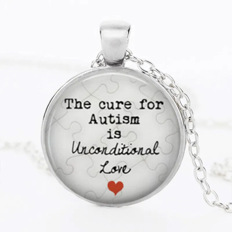 Autism My Child is Autistic Superhero Pendant Necklace for Women