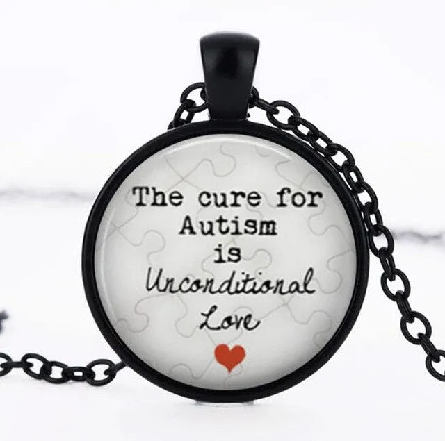 Autism My Child is Autistic Superhero Pendant Necklace for Women