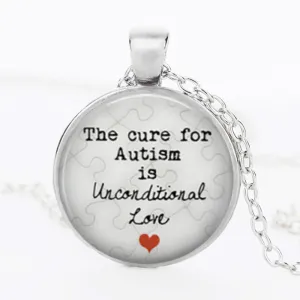 Autism My Child is Autistic Superhero Pendant Necklace for Women