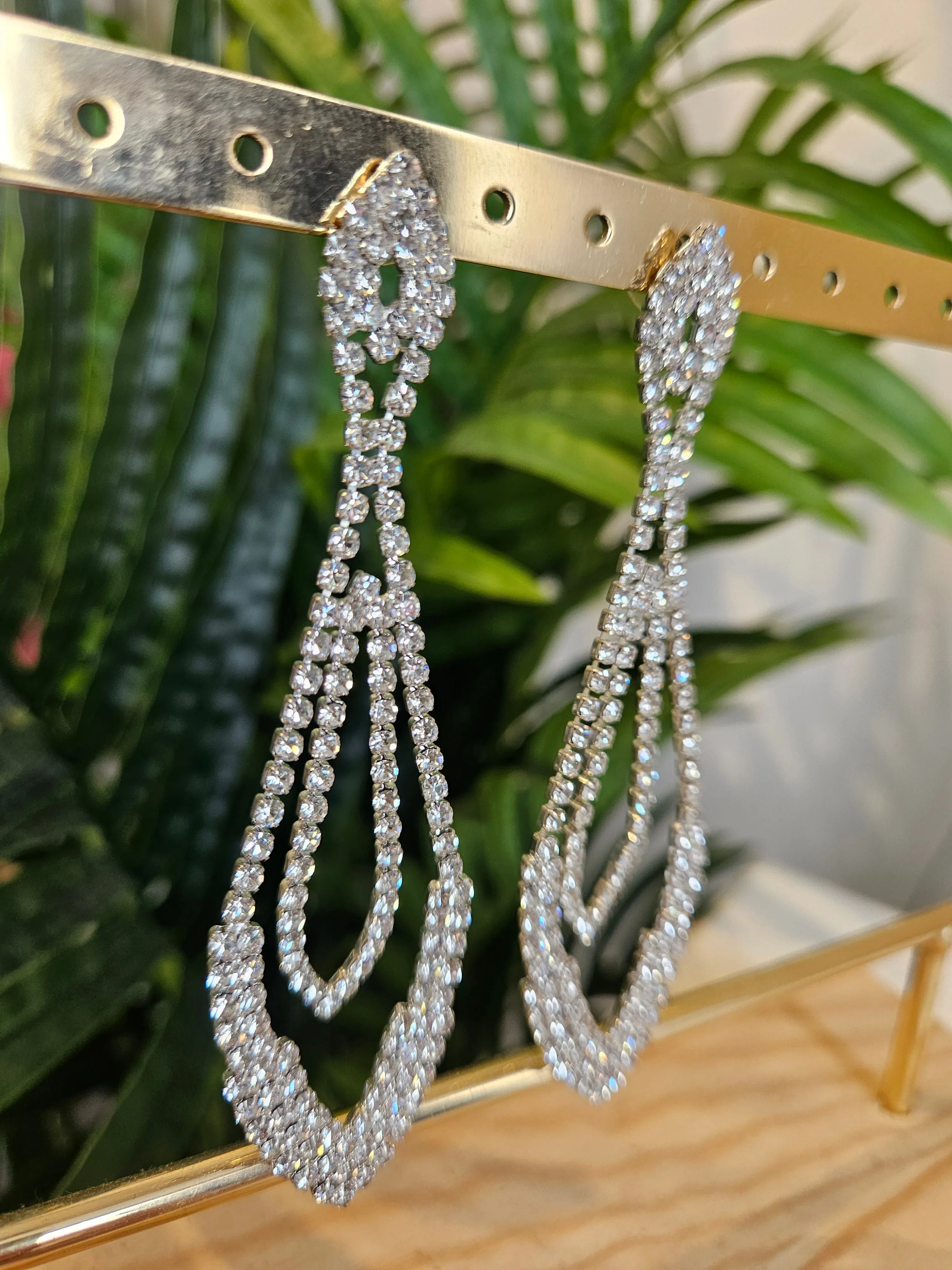 Avie Drop Diamanté Earrings