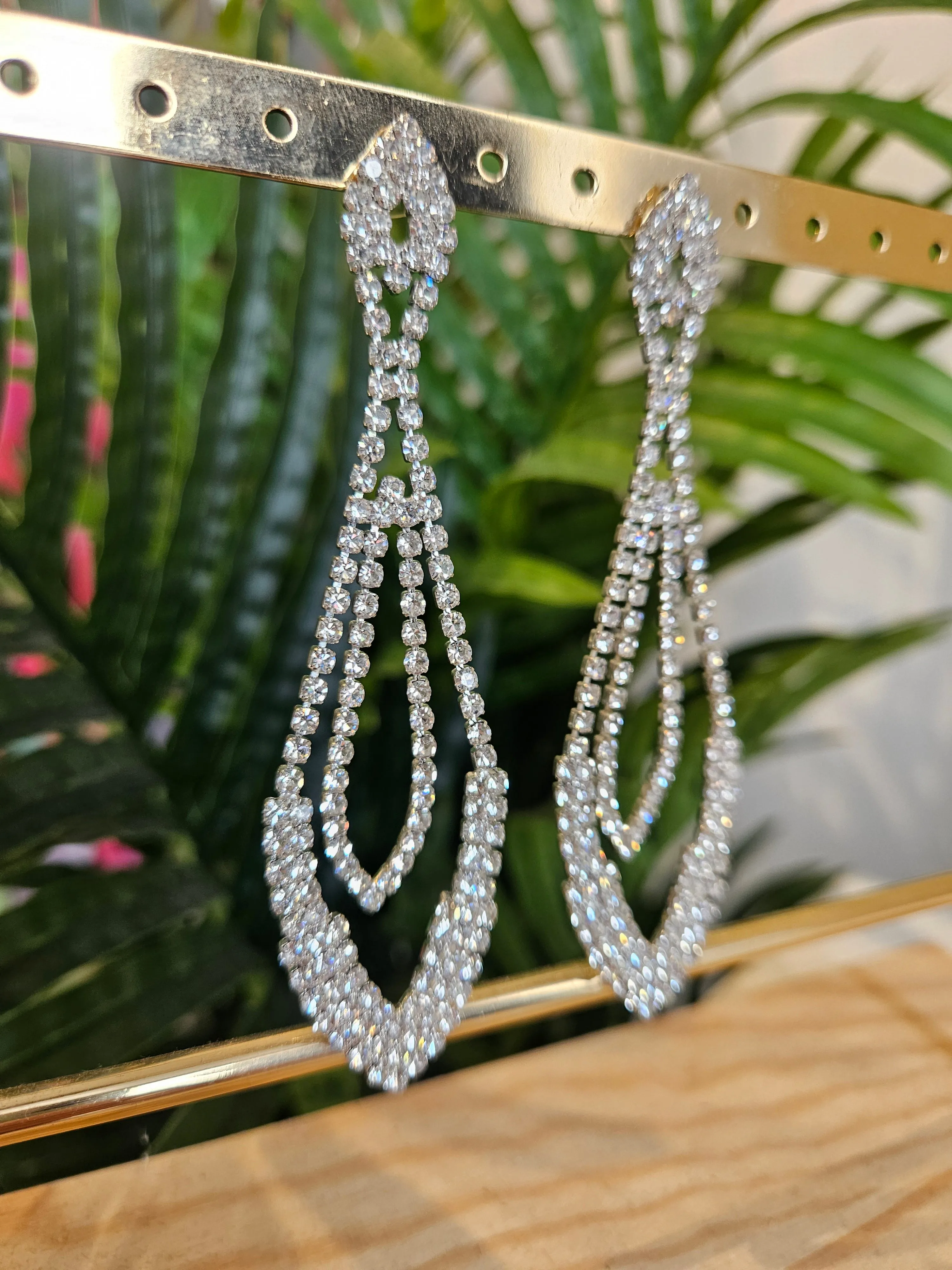 Avie Drop Diamanté Earrings