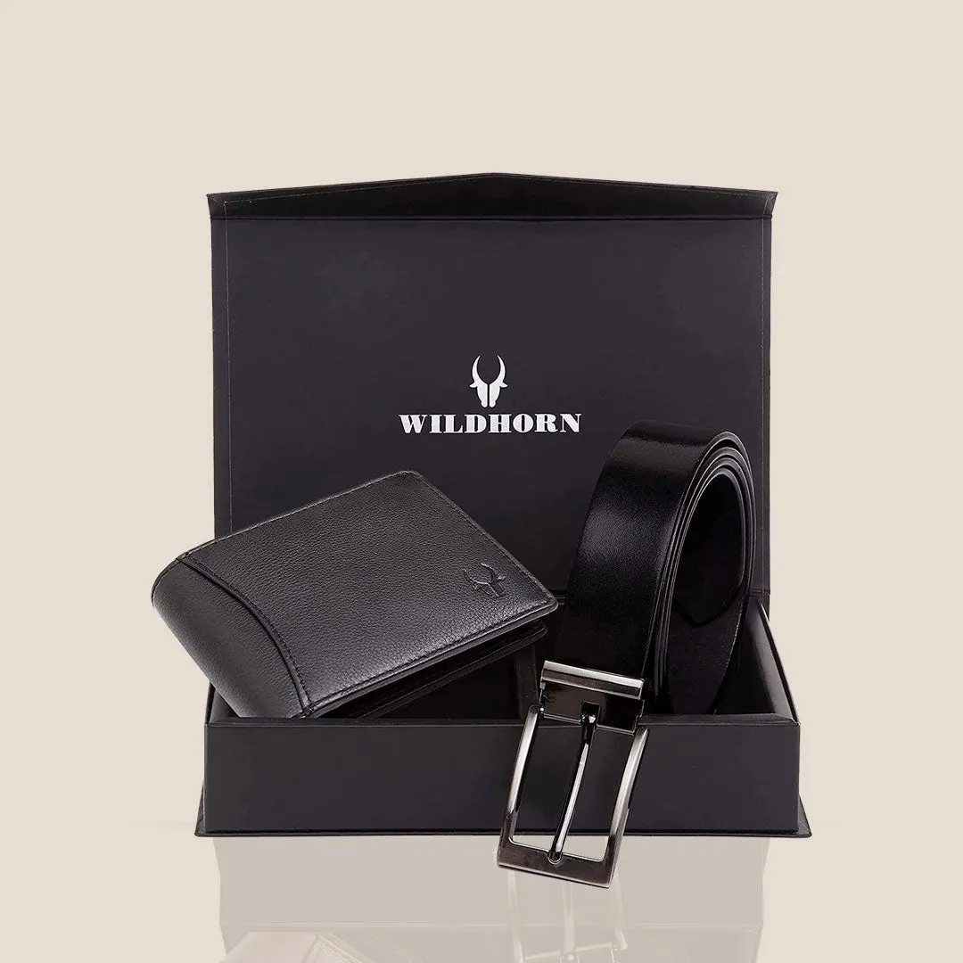 BATSVILLE Leather Wallet & Belt Gift Hamper for Men
