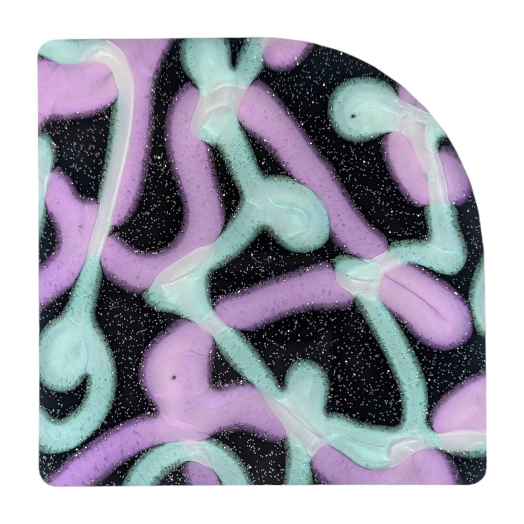 Best Night Ever Glitter Pattern Cast Acrylic Sheet - 1/8 in - Black, Sliver, Green, Purple, Neon, Gloss