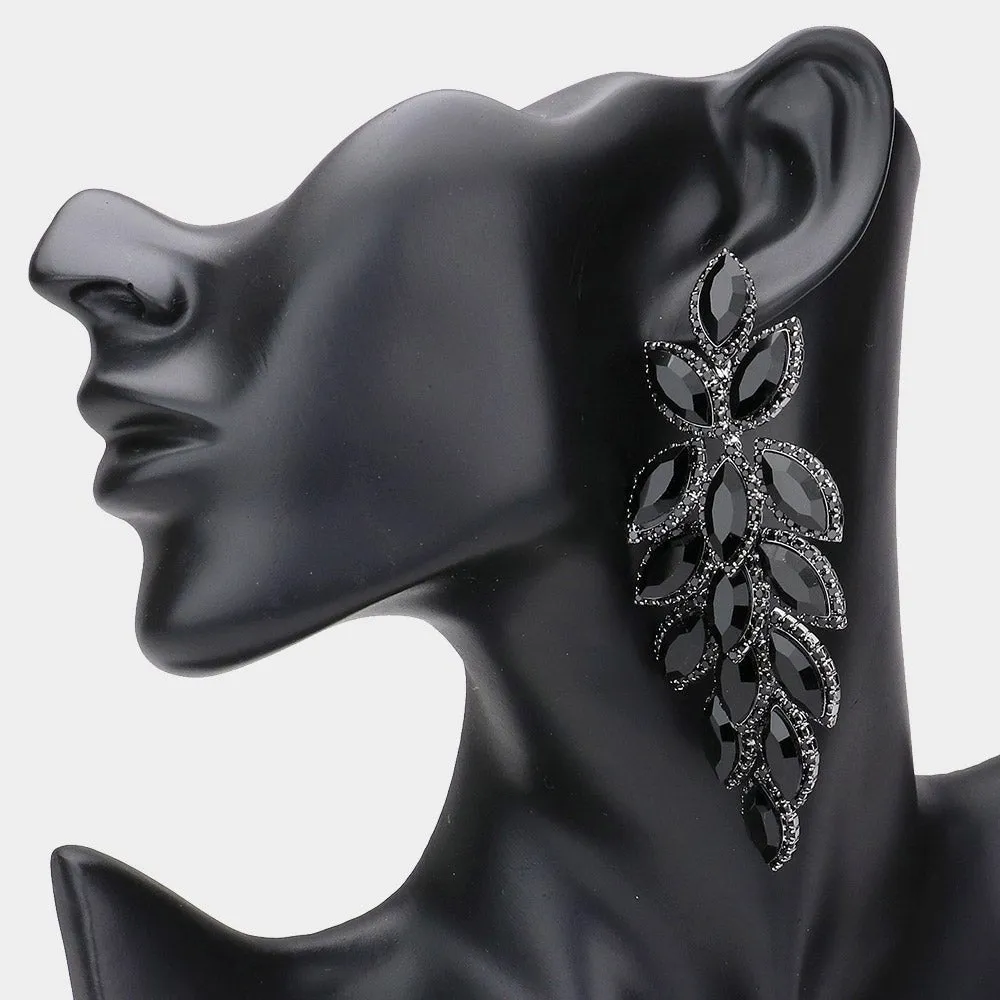 Big leaf Sparkling Evening Earring