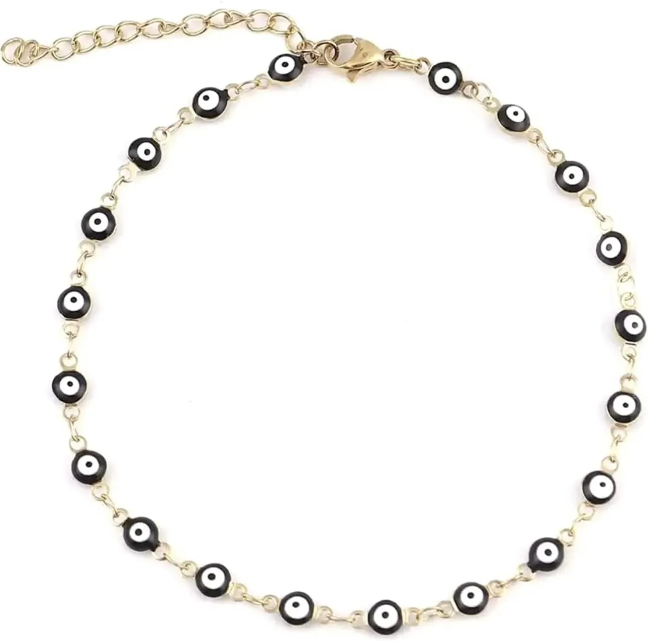 Black Evil Eye | Gold Ankle Chain Anklet