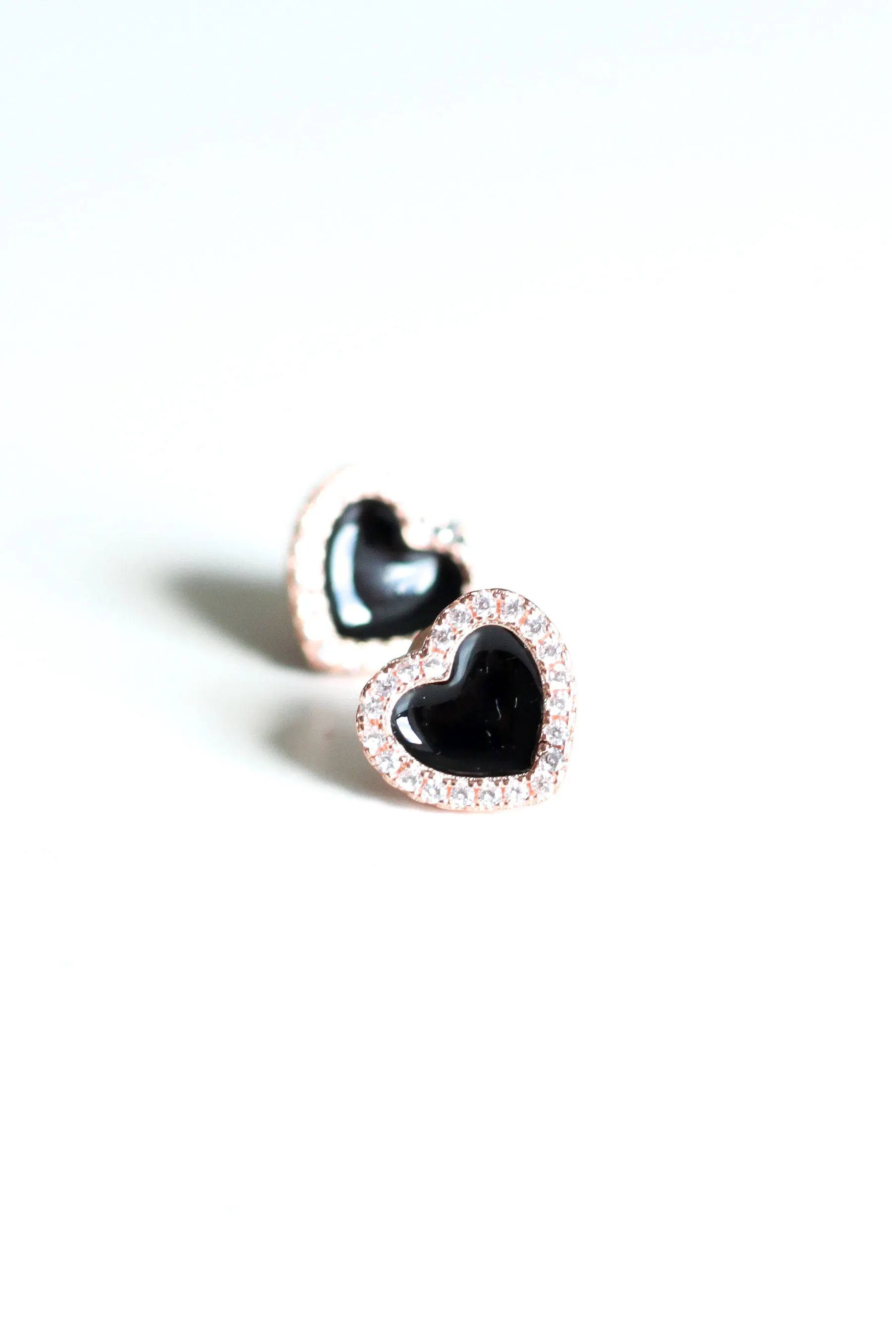 Black Heart Stud Earrings