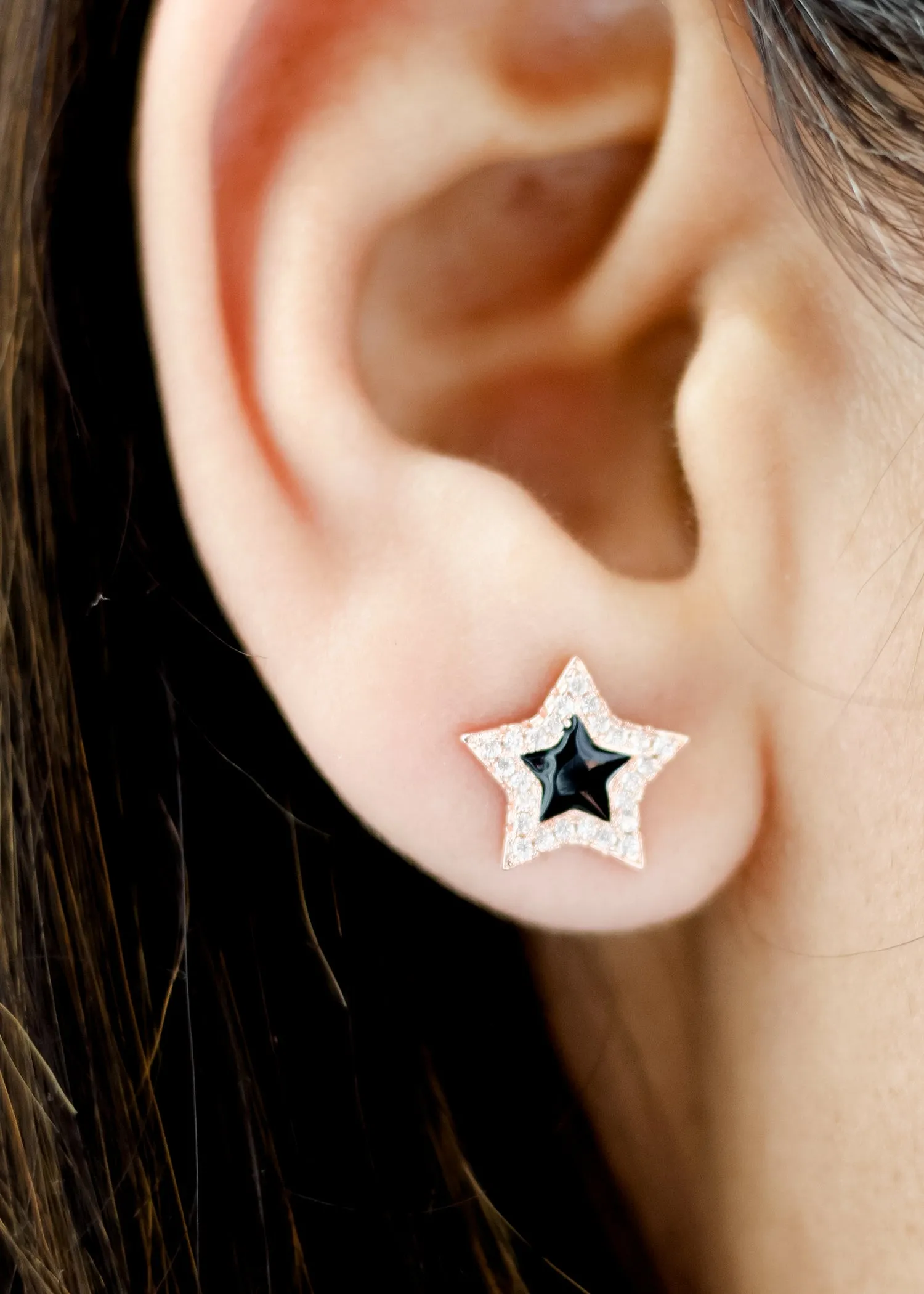 Black Star Stud Earrings