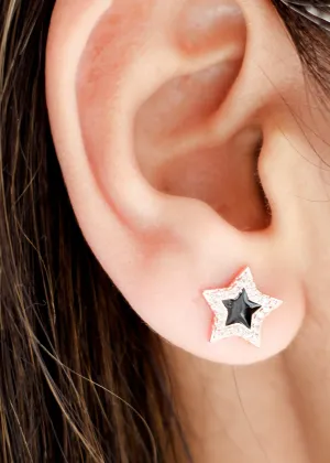 Black Star Stud Earrings