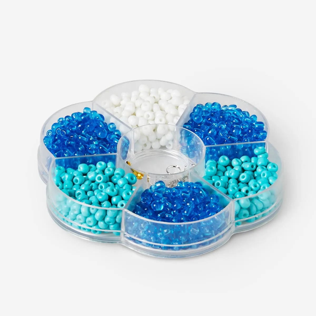 Blue and White Glass Bead Set