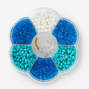 Blue and White Glass Bead Set