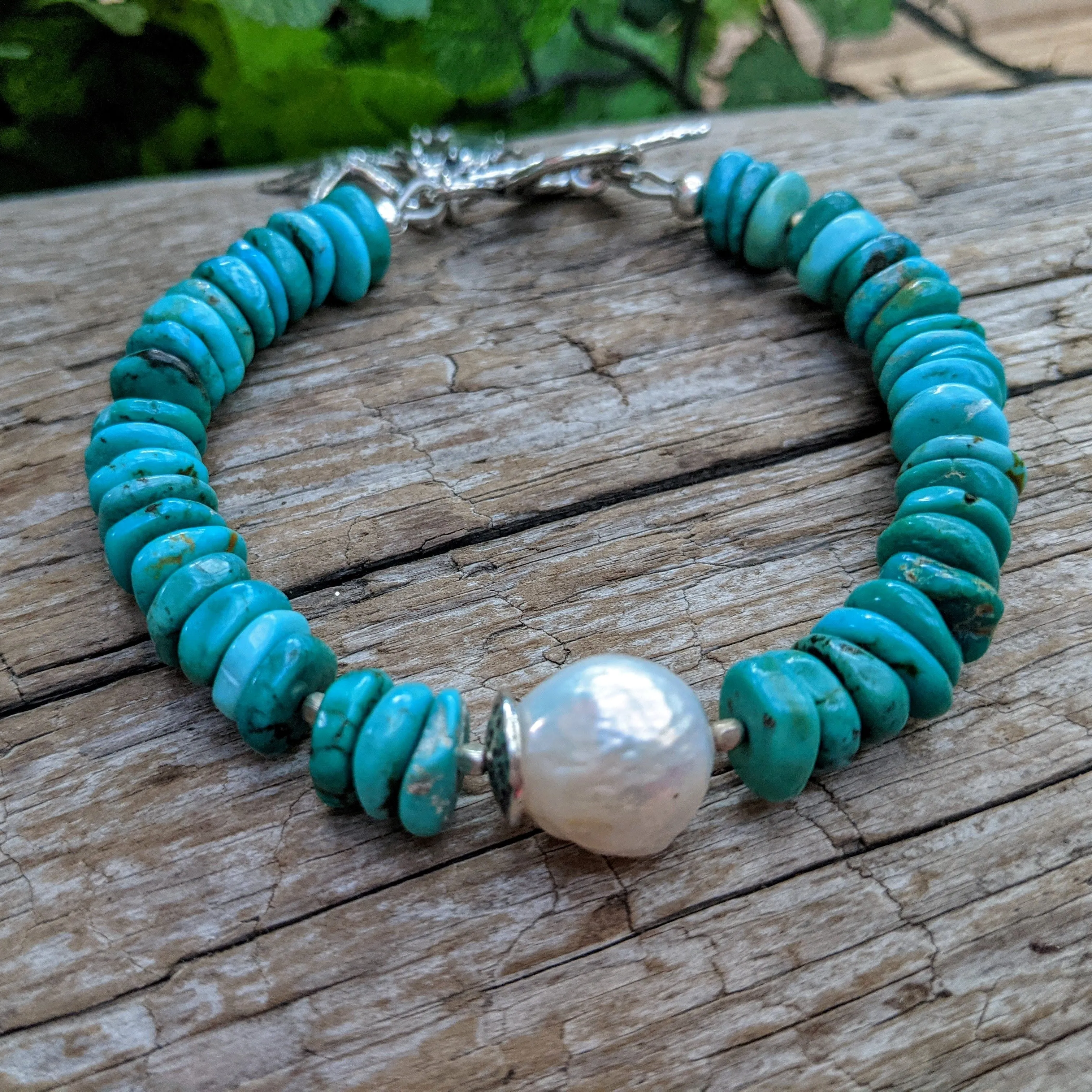 Blue Turquoise Ocean Theme Bracelet.