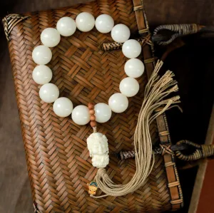 Bodhi Root Vegetable Ivory Fruit White Tara Tassel Bracelet Wrist Mala Handheld Bracelet