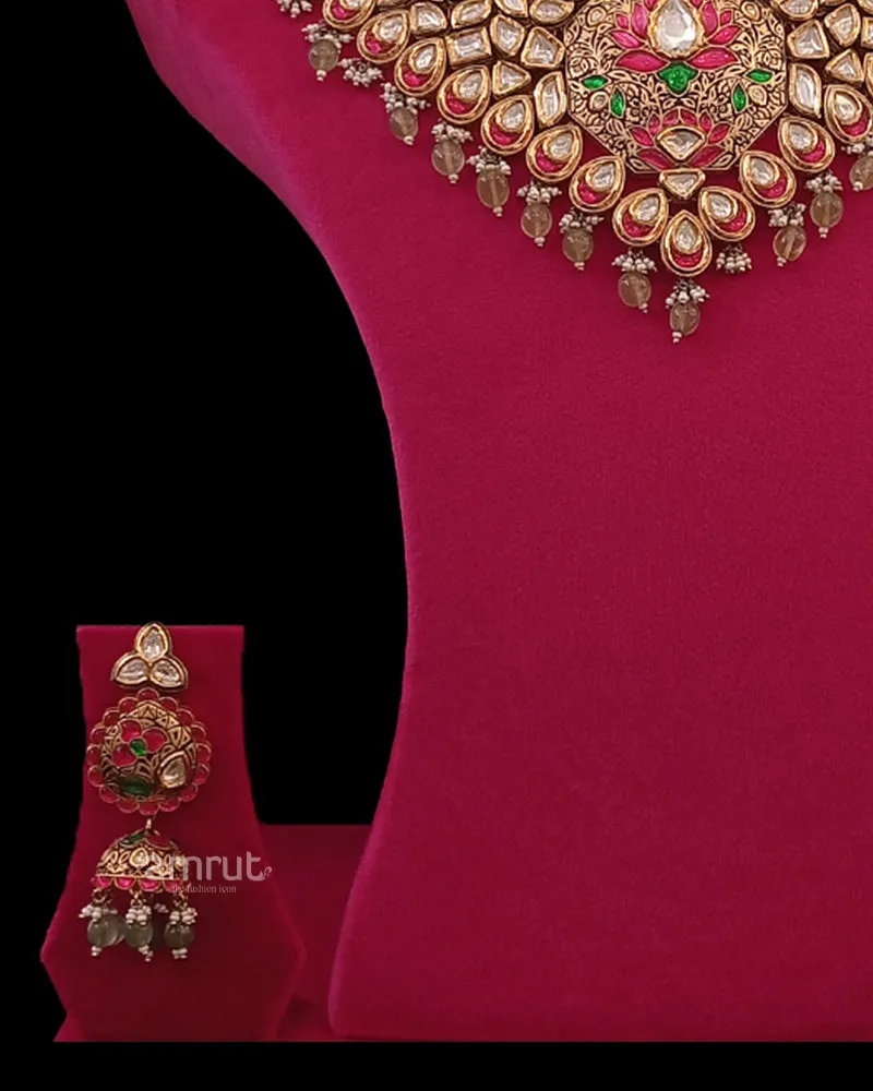 Bridal Kundan Designer Necklace With Earrings