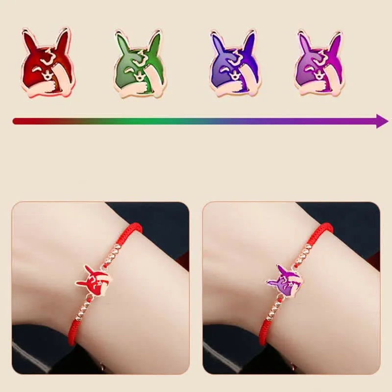 Buddha Stones 925 Sterling Silver Chinese Zodiac Luck Faith Discolor Red String Bracelet
