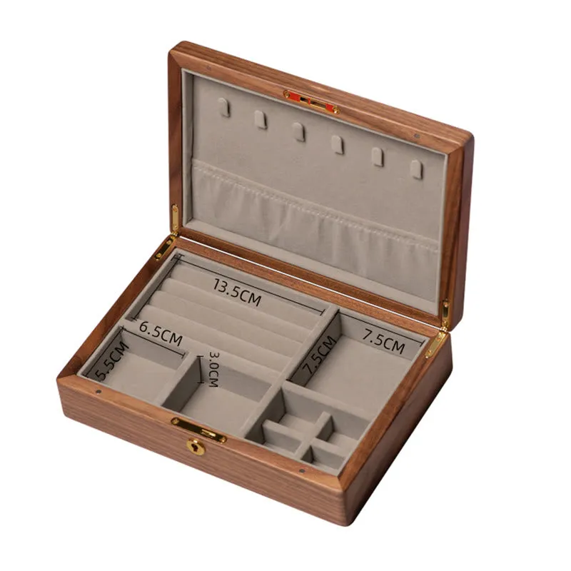 Buddha Stones Vintage Handmade Black Walnut Wood Jewelry Storage Box Wooden Gift Box