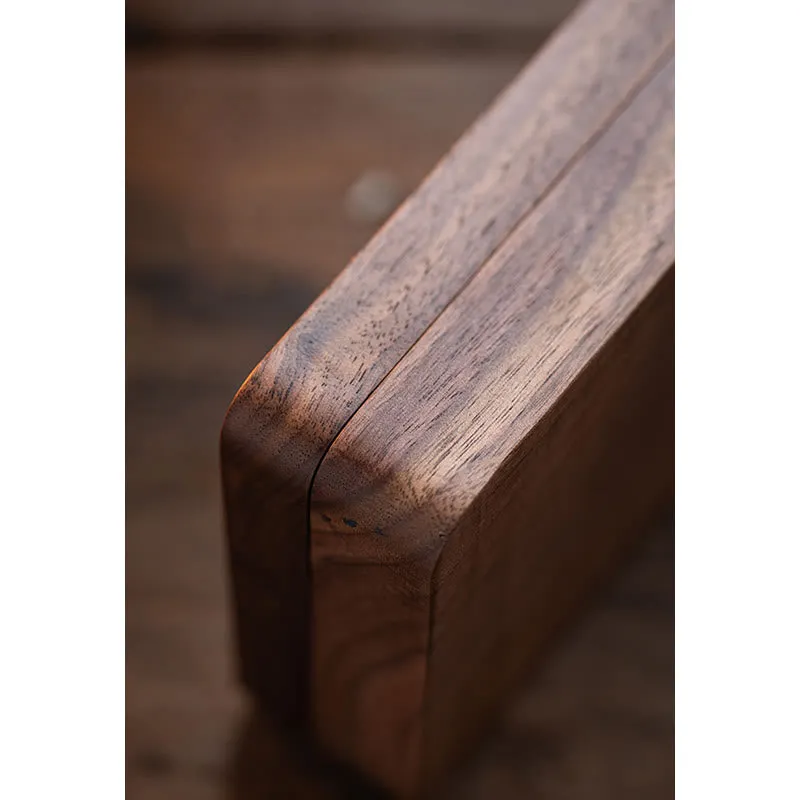 Buddha Stones Vintage Handmade Black Walnut Wood Jewelry Storage Box Wooden Gift Box