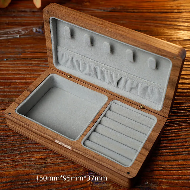 Buddha Stones Vintage Handmade Black Walnut Wood Jewelry Storage Box Wooden Gift Box