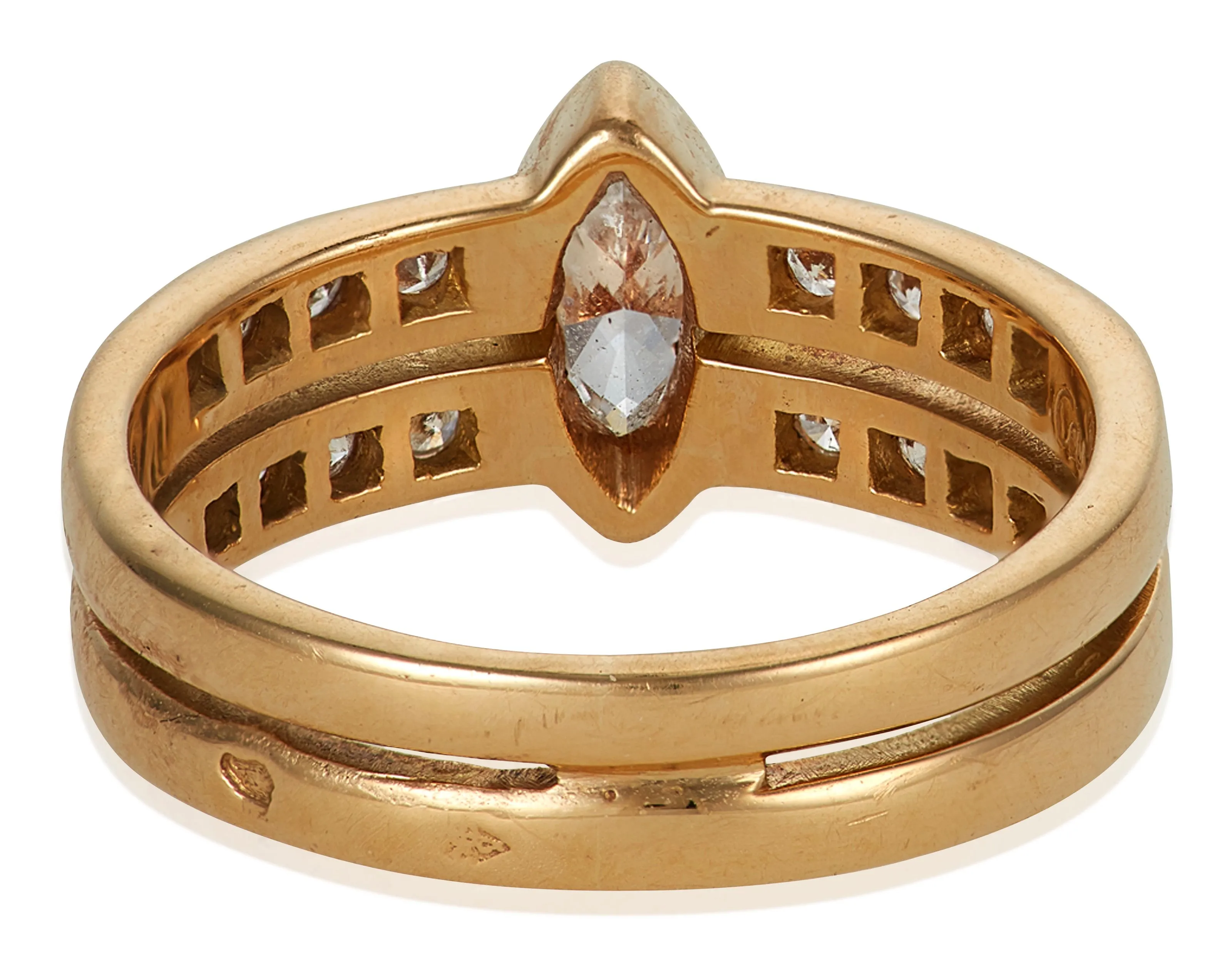 Cartier Marquise Diamond Gold Band Ring