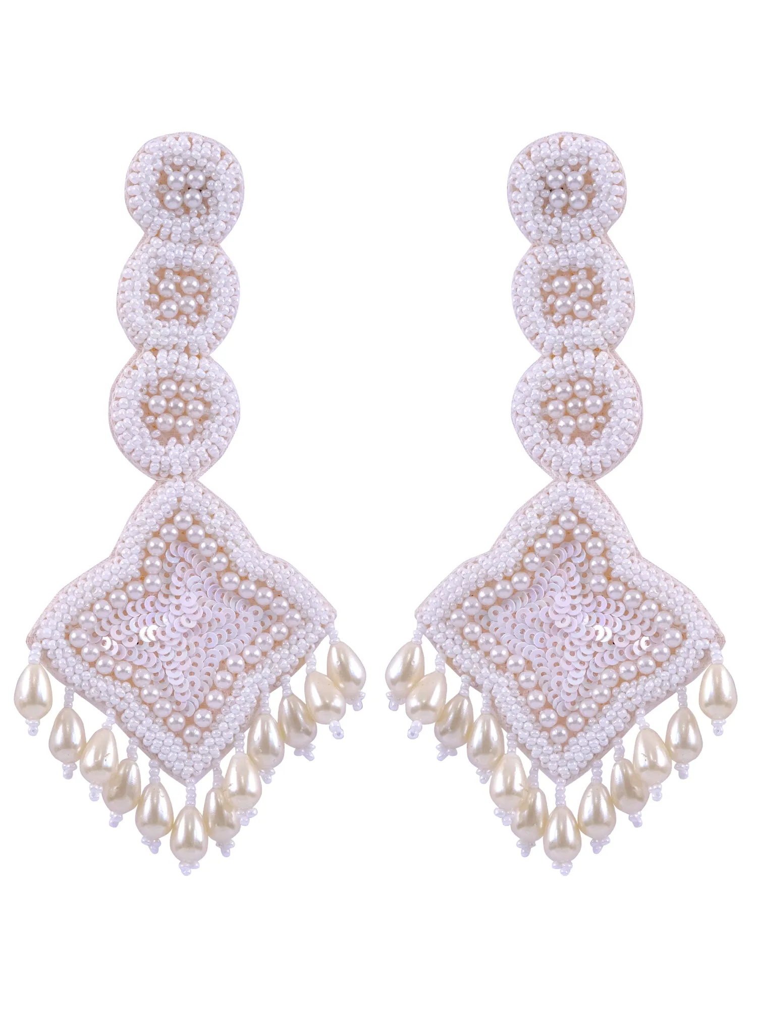 Chic Handcrafted Black and White Beaded Dangle Earrings for Women and Girls