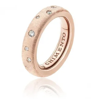 Chimento Forever Matte 18ct Rose Gold Diamond Adjustable Size-Fit Medium Ring