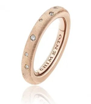 Chimento Forever Matte 18ct Rose Gold Diamond Adjustable Size-Fit Slim Ring