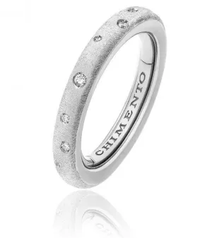 Chimento Forever Matte 18ct White Gold Diamond Adjustable Size-Fit Slim Ring