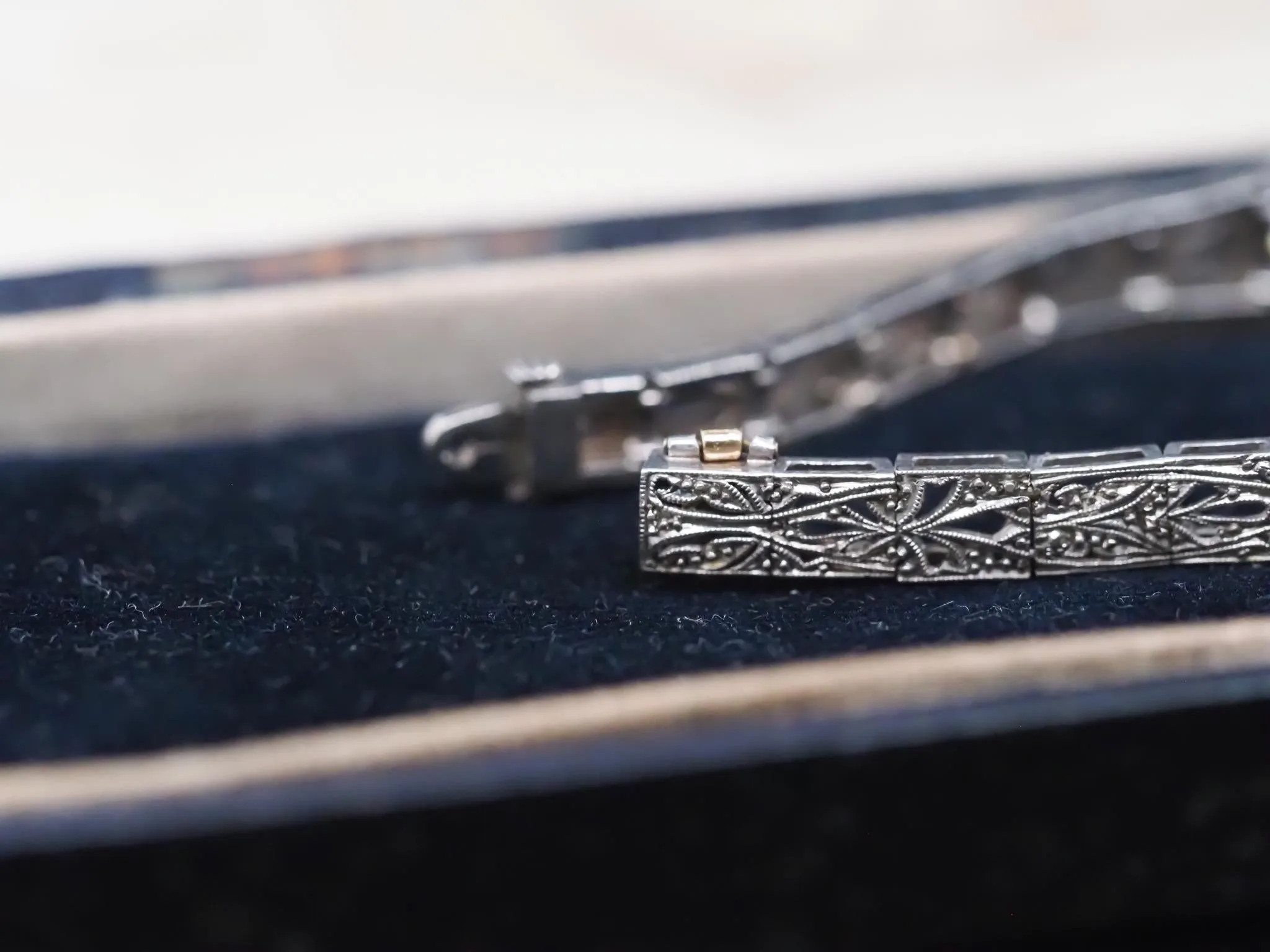 Circa 1920s Platinum Art Deco Old European Diamond and Emerald Bracelet