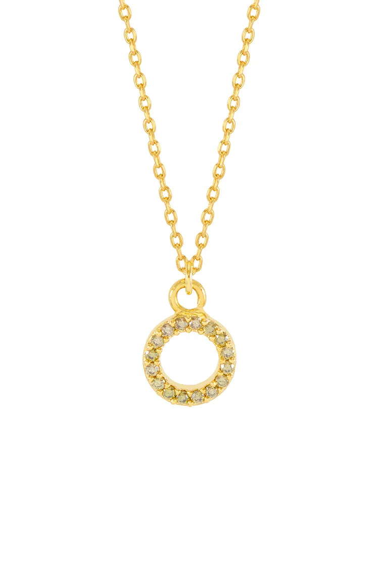 Circle CZ Pendant Necklace