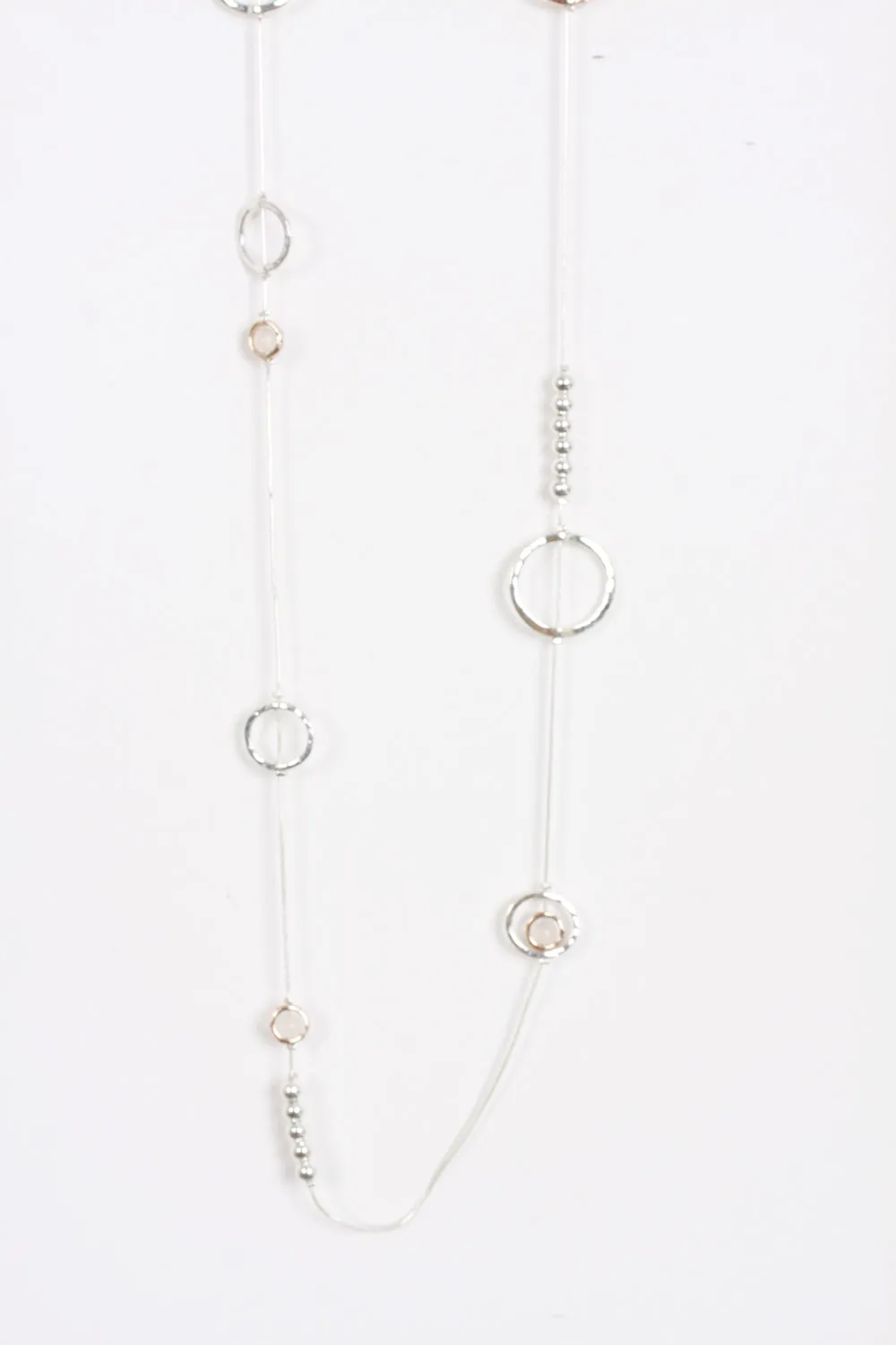 Circle rings and Beads Lagen Look Jewellery Womens Necklace