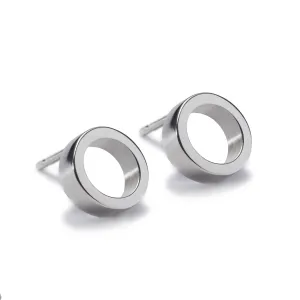 Circles Silver Stud Earrings