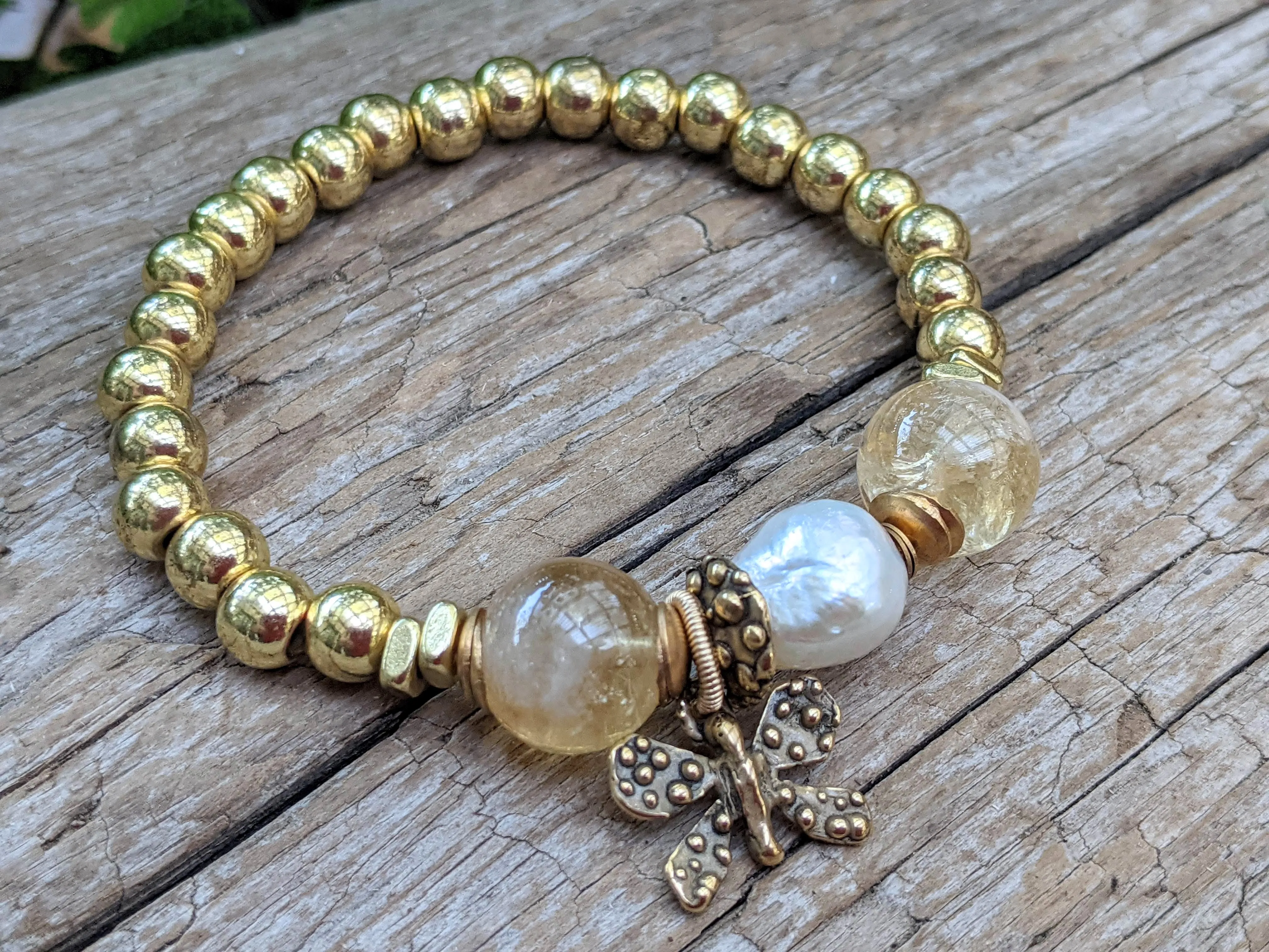 Citrine & Pearl Bracelet